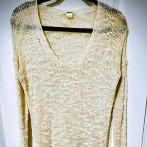 Helmut Lang Beige V-Neck Sweater